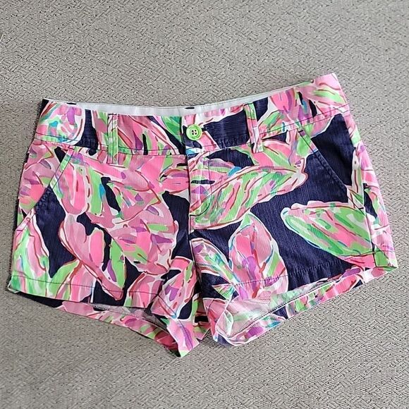 Lilly Pulitzer The Callahan Floral Chino Shorts - Size 2 - Picture 1 of 15